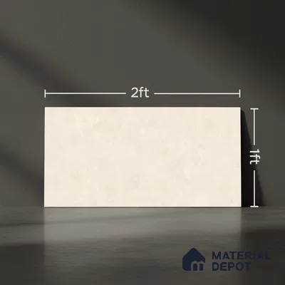 Cream Stone Wall Tile TL 06725 Lustra Golden Mirage 2 ft x 1 ft Ceramic Carving Satin Finish - 9 mm |  | Suitable for Living Room, Bedroom, Bathroom