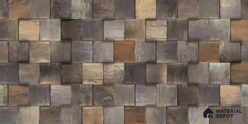 Brown Stacked Stone Wall Tile TL 06726 Lustra Luminous Nectar 2 ft x 1 ft Ceramic Carving Matte Finish - 9 mm |  | Suitable for Living Room, Bedroom, Bathroom