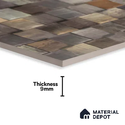 Brown Stacked Stone Wall Tile TL 06726 Lustra Luminous Nectar 2 ft x 1 ft Ceramic Carving Matte Finish - 9 mm |  | Suitable for Living Room, Bedroom, Bathroom