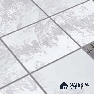 Grey Highlighter Wall Tile TL 06727 Lustra Floral Nimbus 2 ft x 1 ft Ceramic Carving Satin Finish - 9 mm | Suitable For Kitchen, Bathroom, Balcony & Accent/Feature Wall