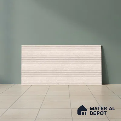 Cream Stone Wall Tile TL 06728 B Lustra Verona Embellish 2 ft x 1 ft Ceramic Carving Satin Finish - 9 mm |  | Suitable for Living Room, Bedroom, Bathroom