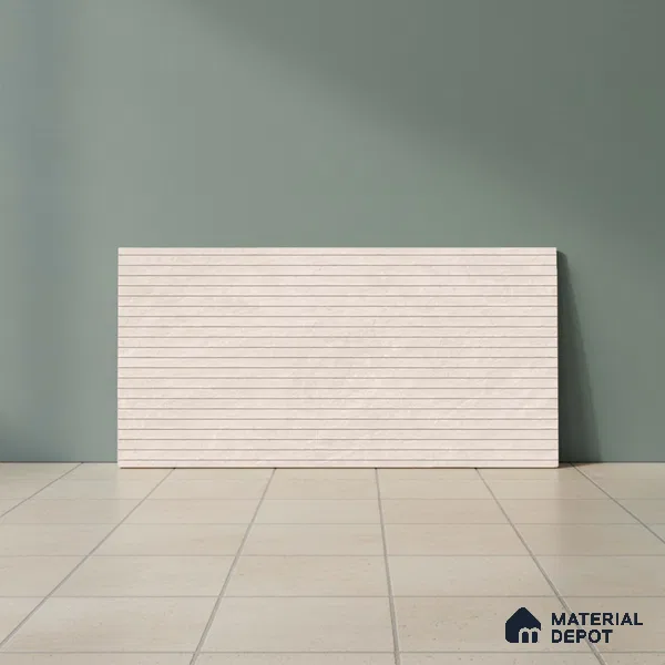 Cream Stone Wall Tile TL 06728 B Lustra Verona Embellish 2 ft x 1 ft Ceramic Carving Satin Finish - 9 mm | | Suitable for Living Room, Bedroom, Bathroom
