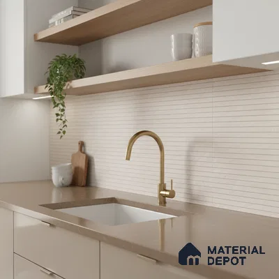 Cream Stone Wall Tile TL 06728 B Lustra Verona Embellish 2 ft x 1 ft Ceramic Carving Satin Finish - 9 mm |  | Suitable for Living Room, Bedroom, Bathroom (Sample)
