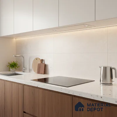 Cream Marble Wall Tile TL 06728 Lustra Verona Cream 2 ft x 1 ft Ceramic Carving Satin Finish - 9 mm |  | Suitable for Living Room, Bedroom, Bathroom (Sample)
