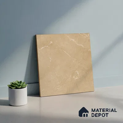 Brown Marble Floor Tile TL 06730 Lustra Nomad Sandstone 12 Inch x 12 Inch Ceramic Carving Matte Finish - 9 mm |  | Suitable for Living Room, Bedroom, Bathroom