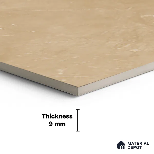 Brown Marble Floor Tile TL 06730 Lustra Nomad Sandstone 12 Inch x 12 Inch Ceramic Carving Matte Finish - 9 mm | | Suitable for Living Room, Bedroom, Bathroom