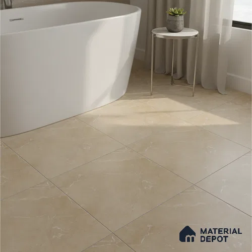 Brown Marble Floor Tile TL 06730 Lustra Nomad Sandstone 12 Inch x 12 Inch Ceramic Carving Matte Finish - 9 mm |  | Suitable for Living Room, Bedroom, Bathroom