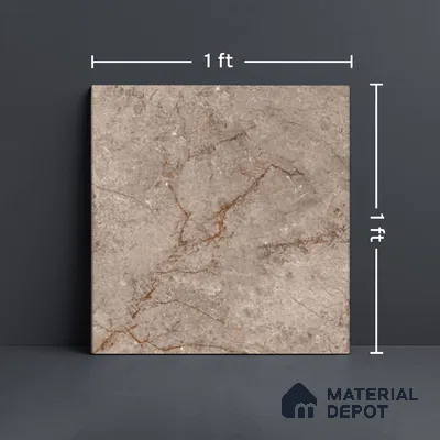 Brown Marble Floor Tile TL 06731 B Lustra Rapture Stonewalk 12 Inch x 12 Inch Ceramic Carving Matte Finish - 9 mm |  | Suitable for Living Room, Bedroom, Bathroom