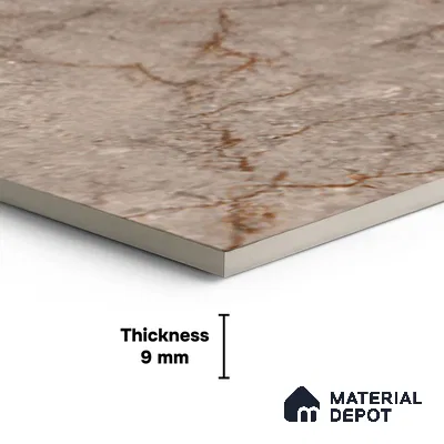 Brown Marble Floor Tile TL 06731 B Lustra Rapture Stonewalk 12 Inch x 12 Inch Ceramic Carving Matte Finish - 9 mm |  | Suitable for Living Room, Bedroom, Bathroom