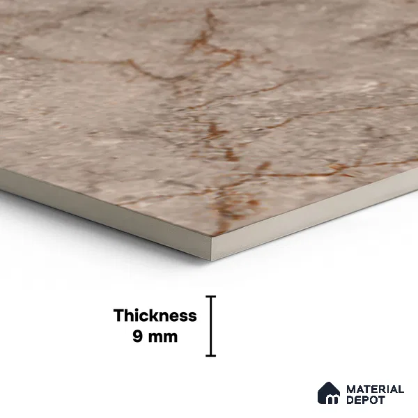 Brown Marble Floor Tile TL 06731 B Lustra Rapture Stonewalk 12 Inch x 12 Inch Ceramic Carving Matte Finish - 9 mm | | Suitable for Living Room, Bedroom, Bathroom