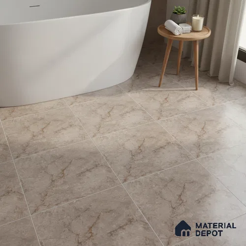 Brown Marble Floor Tile TL 06731 B Lustra Rapture Stonewalk 12 Inch x 12 Inch Ceramic Carving Matte Finish - 9 mm |  | Suitable for Living Room, Bedroom, Bathroom