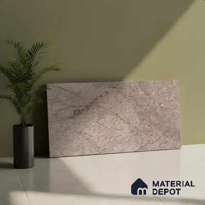 Brown Marble Wall Tile TL 06731 Lustra Rapture Stone 2 ft x 1 ft Ceramic Carving Satin Finish - 9 mm |  | Suitable for Living Room, Bedroom, Bathroom