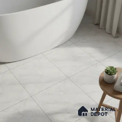 Grey Marble Floor Tile TL 06732 Lustra Cascade Pearlwalk 12 Inch x 12 Inch Ceramic Carving Matte Finish - 9 mm |  | Suitable for Living Room, Bedroom, Bathroom