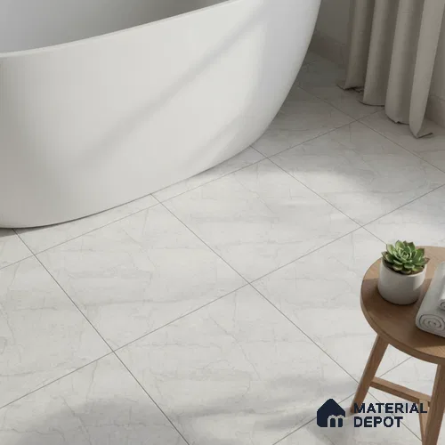 Grey Marble Floor Tile TL 06732 Lustra Cascade Pearlwalk 12 Inch x 12 Inch Ceramic Carving Matte Finish - 9 mm |  | Suitable for Living Room, Bedroom, Bathroom