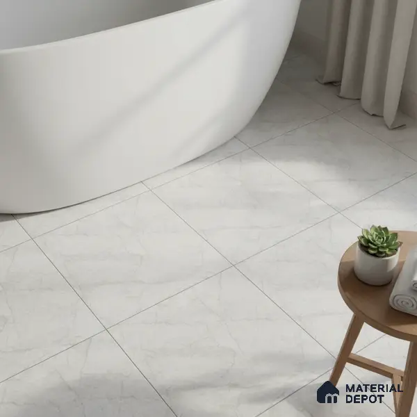 Grey Marble Floor Tile TL 06732 Lustra Cascade Pearlwalk 12 Inch x 12 Inch Ceramic Carving Matte Finish - 9 mm | | Suitable for Living Room, Bedroom, Bathroom