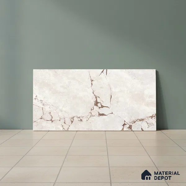 Cream Marble Wall Tile TL 06733 Lustra Amalfi Cream 2 ft x 1 ft Ceramic Carving Satin Finish - 9 mm |  | Suitable for Living Room, Bedroom, Bathroom
