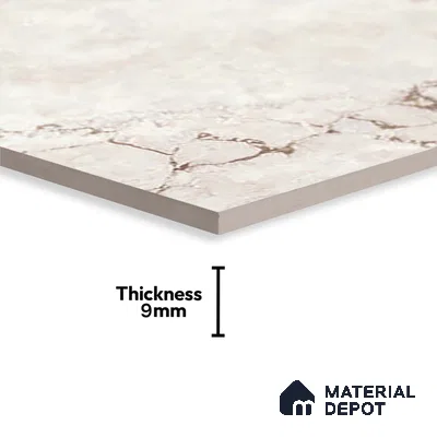 Cream Marble Wall Tile TL 06733 Lustra Amalfi Cream 2 ft x 1 ft Ceramic Carving Satin Finish - 9 mm |  | Suitable for Living Room, Bedroom, Bathroom