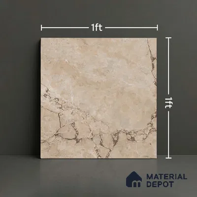 Brown Marble Floor Tile TL 06734 C Lustra Tuscan Walnutwalk 12 Inch x 12 Inch Ceramic Carving Matte Finish - 9 mm |  | Suitable for Living Room, Bedroom, Bathroom