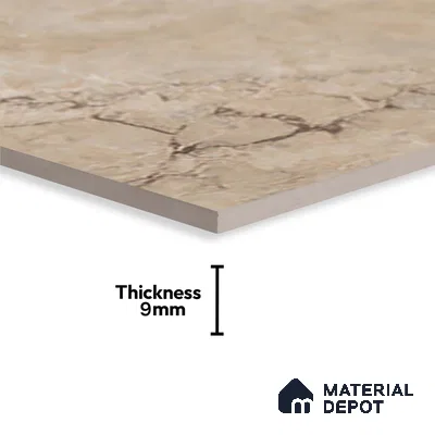 Brown Marble Floor Tile TL 06734 C Lustra Tuscan Walnutwalk 12 Inch x 12 Inch Ceramic Carving Matte Finish - 9 mm |  | Suitable for Living Room, Bedroom, Bathroom