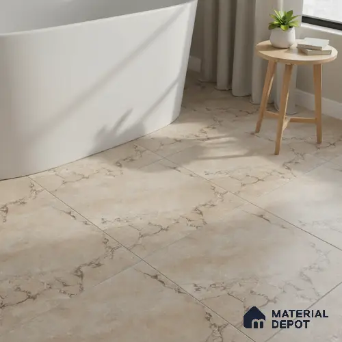 Brown Marble Floor Tile TL 06734 C Lustra Tuscan Walnutwalk 12 Inch x 12 Inch Ceramic Carving Matte Finish - 9 mm | | Suitable for Living Room, Bedroom, Bathroom