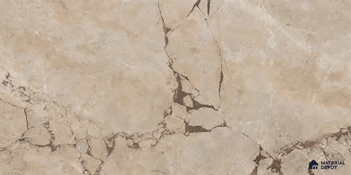 Brown Marble Wall Tile TL 06734 Lustra Tuscan Walnut 2 ft x 1 ft Ceramic Carving Satin Finish - 9 mm | | Suitable for Living Room, Bedroom, Bathroom