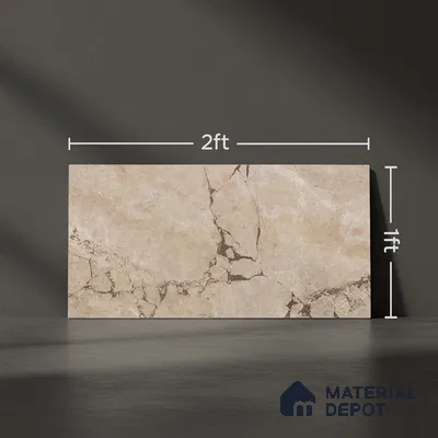 Brown Marble Wall Tile TL 06734 Lustra Tuscan Walnut 2 ft x 1 ft Ceramic Carving Satin Finish - 9 mm |  | Suitable for Living Room, Bedroom, Bathroom