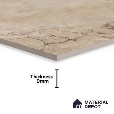Brown Marble Wall Tile TL 06734 Lustra Tuscan Walnut 2 ft x 1 ft Ceramic Carving Satin Finish - 9 mm |  | Suitable for Living Room, Bedroom, Bathroom