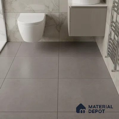 Grey Plain Floor Tile TL 06736 C Lustra Ashen Path 12 Inch x 12 Inch Ceramic Carving Matte Finish - 9 mm |  | Suitable for Living Room, Bedroom, Bathroom