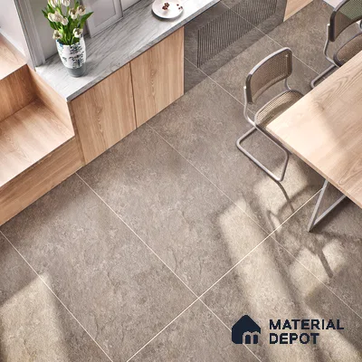 Grey Stone Floor & Wall Tile TL 06737 Gravier Phantom Mist 4 ft x 2 ft Vitrified Carving Matte Finish - 9 mm | 8 Random Design | Suitable for Living Room, Bedroom, Bathroom