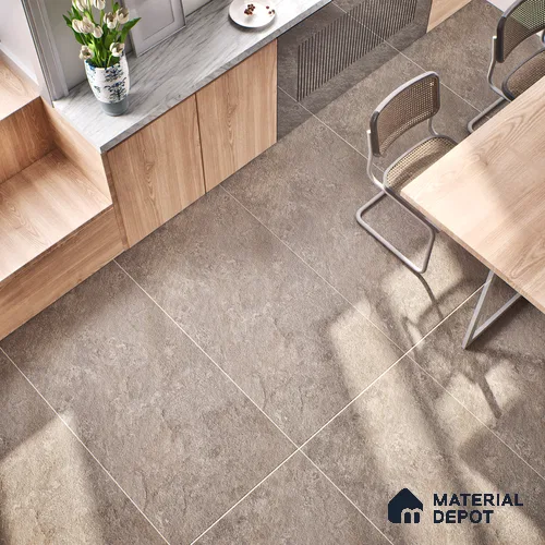 Grey Stone Floor & Wall Tile TL 06737 Gravier Phantom Mist 4 ft x 2 ft Vitrified Carving Matte Finish - 9 mm | 8 Random Design | Suitable for Living Room, Bedroom, Bathroom