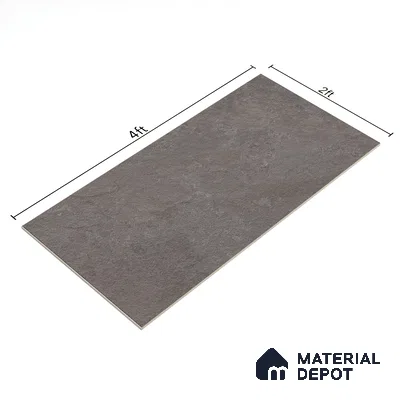 Grey Stone Floor & Wall Tile TL 06737 Gravier Phantom Mist 4 ft x 2 ft Vitrified Carving Matte Finish - 9 mm | 8 Random Design | Suitable for Living Room, Bedroom, Bathroom