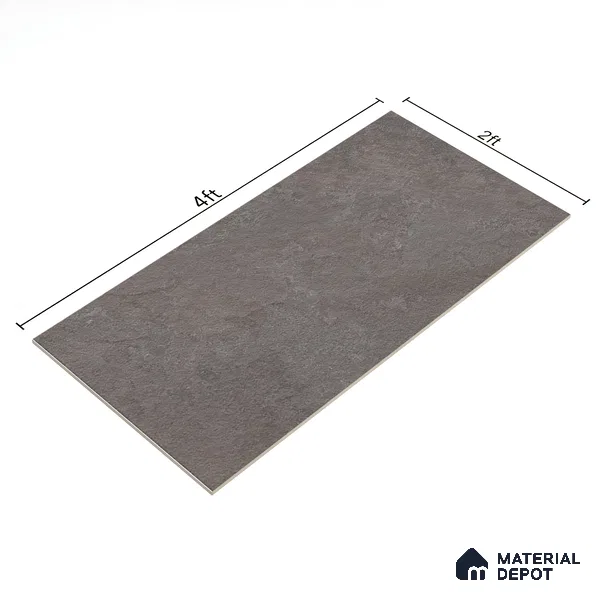 Grey Stone Floor & Wall Tile TL 06737 Gravier Phantom Mist 4 ft x 2 ft Vitrified Carving Matte Finish - 9 mm | 8 Random Design | Suitable for Living Room, Bedroom, Bathroom