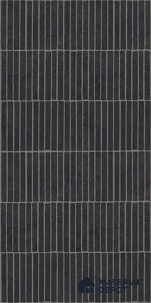 Black Highlighter Wall Tile TL 06738 B Gravier Obsidian Concrete Etch 4 ft x 2 ft Vitrified Carving Matte Finish - 9 mm | Suitable For Bathroom, Accent/Feature Wall, Balcony