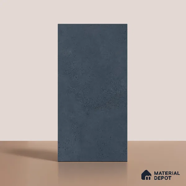 Blue Stone Floor & Wall Tile TL 06738 C Gravier Indigo Concrete 4 ft x 2 ft Vitrified Carving Matte Finish - 9 mm | 8 Random Design | Suitable for Living Room, Bedroom, Bathroom
