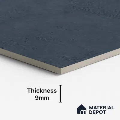 Blue Stone Floor & Wall Tile TL 06738 C Gravier Indigo Concrete 4 ft x 2 ft Vitrified Carving Matte Finish - 9 mm | 8 Random Design | Suitable for Living Room, Bedroom, Bathroom