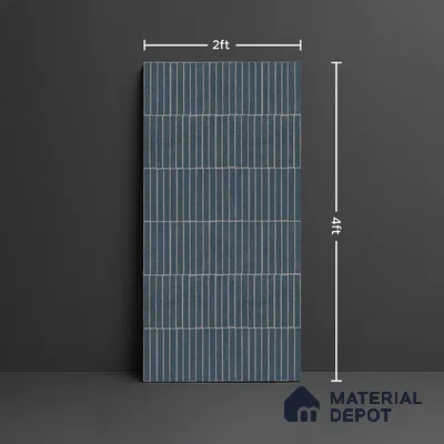 Blue Highlighter Wall Tile TL 06738 D Gravier Indigo Concrete Etch 4 ft x 2 ft Vitrified Carving Matte Finish - 9 mm | Suitable For Bathroom, Accent/Feature Wall, Balcony