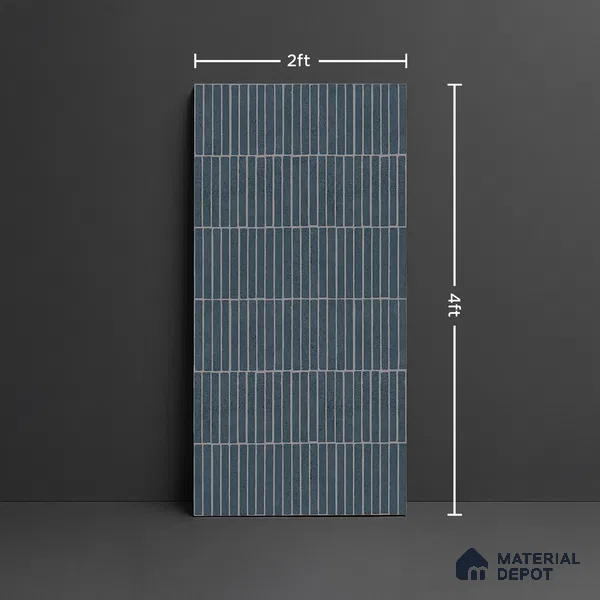 Blue Highlighter Wall Tile TL 06738 D Gravier Indigo Concrete Etch 4 ft x 2 ft Vitrified Carving Matte Finish - 9 mm | Suitable For Bathroom, Accent/Feature Wall, Balcony