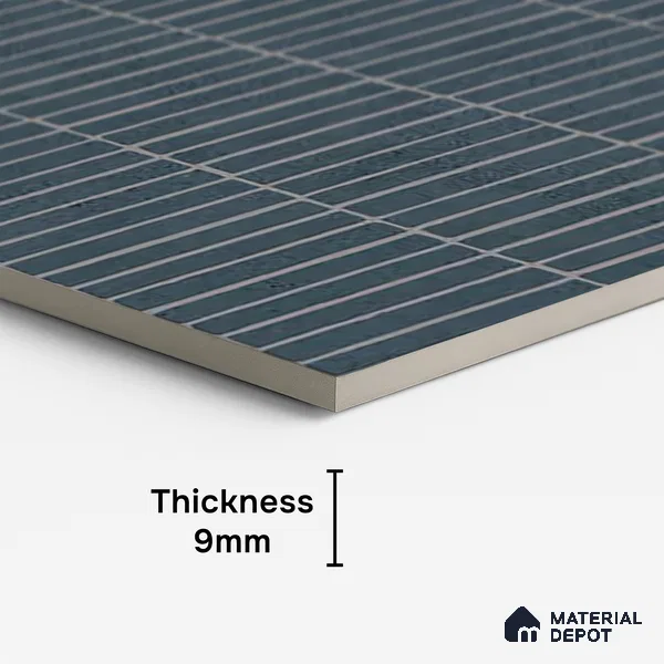 Blue Highlighter Wall Tile TL 06738 D Gravier Indigo Concrete Etch 4 ft x 2 ft Vitrified Carving Matte Finish - 9 mm | Suitable For Bathroom, Accent/Feature Wall, Balcony