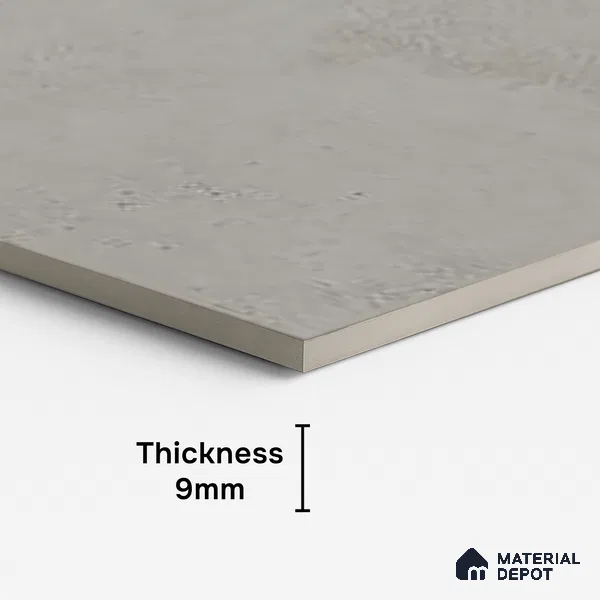 Grey Stone Floor & Wall Tile TL 06738 E Gravier Smokestone Concrete 4 ft x 2 ft Vitrified Carving Matte Finish - 9 mm | 8 Random Design | Suitable for Living Room, Bedroom, Bathroom