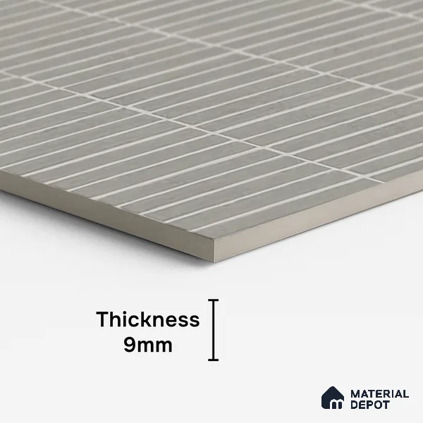 Grey Highlighter Wall Tile TL 06738 F Gravier Smokestone Concrete Etch 4 ft x 2 ft Vitrified Carving Matte Finish - 9 mm | Suitable For Bathroom, Accent/Feature Wall, Balcony