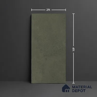 Green Stone Floor & Wall Tile TL 06738 G Gravier Verdant Haze 4 ft x 2 ft Vitrified Carving Matte Finish - 9 mm | 8 Random Design | Suitable for Living Room, Bedroom, Bathroom