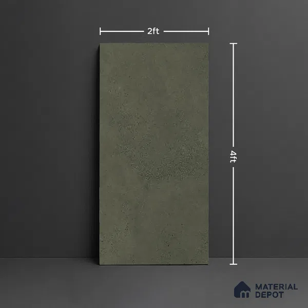 Green Stone Floor & Wall Tile TL 06738 G Gravier Verdant Haze 4 ft x 2 ft Vitrified Carving Matte Finish - 9 mm | 8 Random Design | Suitable for Living Room, Bedroom, Bathroom
