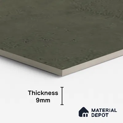 Green Stone Floor & Wall Tile TL 06738 G Gravier Verdant Haze 4 ft x 2 ft Vitrified Carving Matte Finish - 9 mm | 8 Random Design | Suitable for Living Room, Bedroom, Bathroom