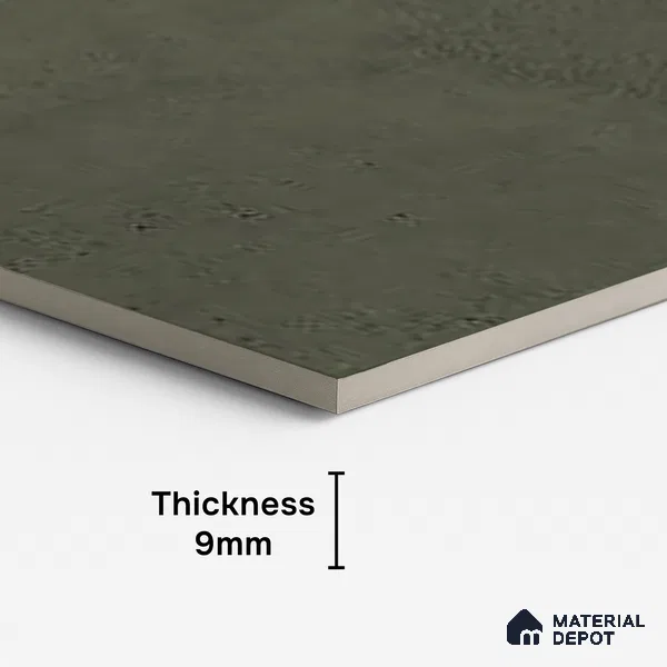 Green Stone Floor & Wall Tile TL 06738 G Gravier Verdant Haze 4 ft x 2 ft Vitrified Carving Matte Finish - 9 mm | 8 Random Design | Suitable for Living Room, Bedroom, Bathroom