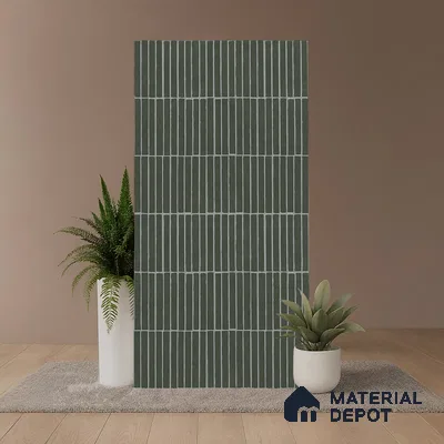 Green Highlighter Wall Tile TL 06738 H Gravier Verdant Haze Etch 4 ft x 2 ft Vitrified Carving Matte Finish - 9 mm | Suitable For Bathroom, Accent/Feature Wall, Balcony