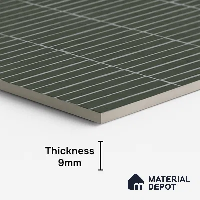 Green Highlighter Wall Tile TL 06738 H Gravier Verdant Haze Etch 4 ft x 2 ft Vitrified Carving Matte Finish - 9 mm | Suitable For Bathroom, Accent/Feature Wall, Balcony
