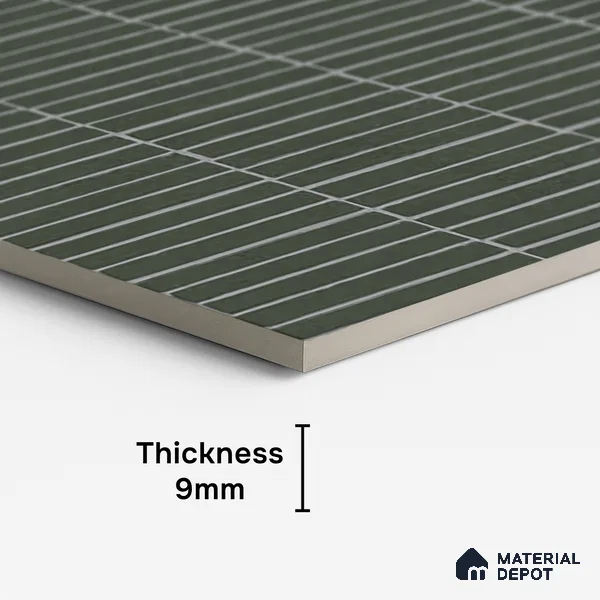 Green Highlighter Wall Tile TL 06738 H Gravier Verdant Haze Etch 4 ft x 2 ft Vitrified Carving Matte Finish - 9 mm | Suitable For Bathroom, Accent/Feature Wall, Balcony