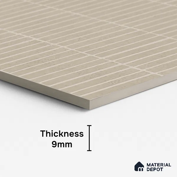 Beige Highlighter Wall Tile TL 06738 L Gravier Solarstone Concrete Etch 4 ft x 2 ft Vitrified Carving Matte Finish - 9 mm | Suitable For Bathroom, Accent/Feature Wall, Balcony