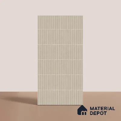 Beige Highlighter Wall Tile TL 06738 L Gravier Solarstone Concrete Etch 4 ft x 2 ft Vitrified Carving Matte Finish - 9 mm | Suitable For Bathroom, Accent/Feature Wall, Balcony