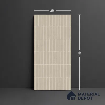 Beige Highlighter Wall Tile TL 06738 L Gravier Solarstone Concrete Etch 4 ft x 2 ft Vitrified Carving Matte Finish - 9 mm | Suitable For Bathroom, Accent/Feature Wall, Balcony